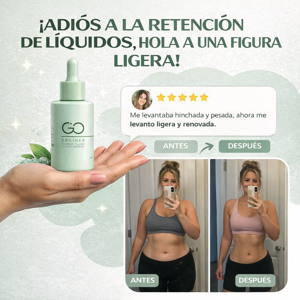 GO DRAINER : Reduce la hinchazón y sientete más ligero en menos de 16 días