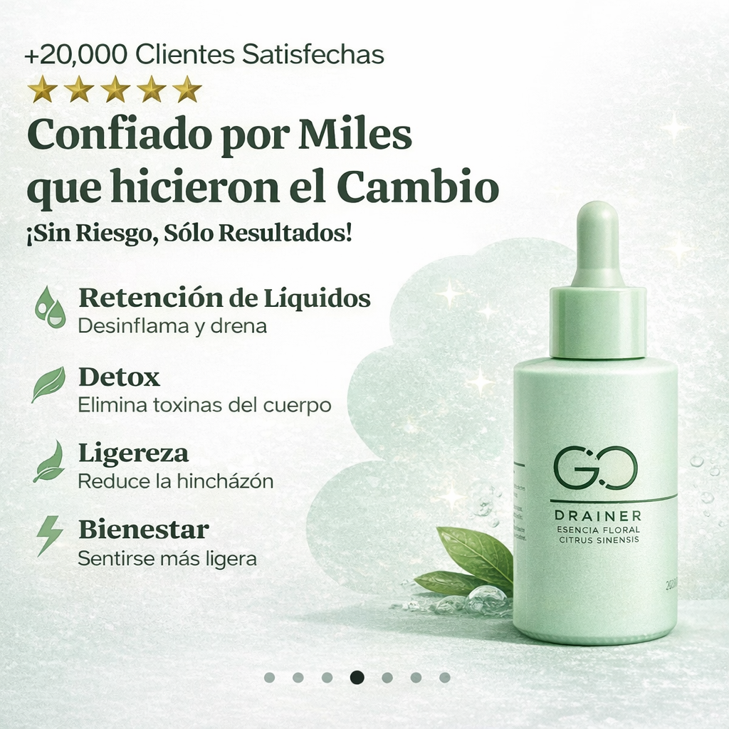 GO DRAINER : Reduce la hinchazón y sientete más ligero en menos de 16 días